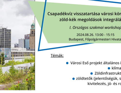 I. National workshop: stormwater retention in urban environments, integrating green-blue solutions